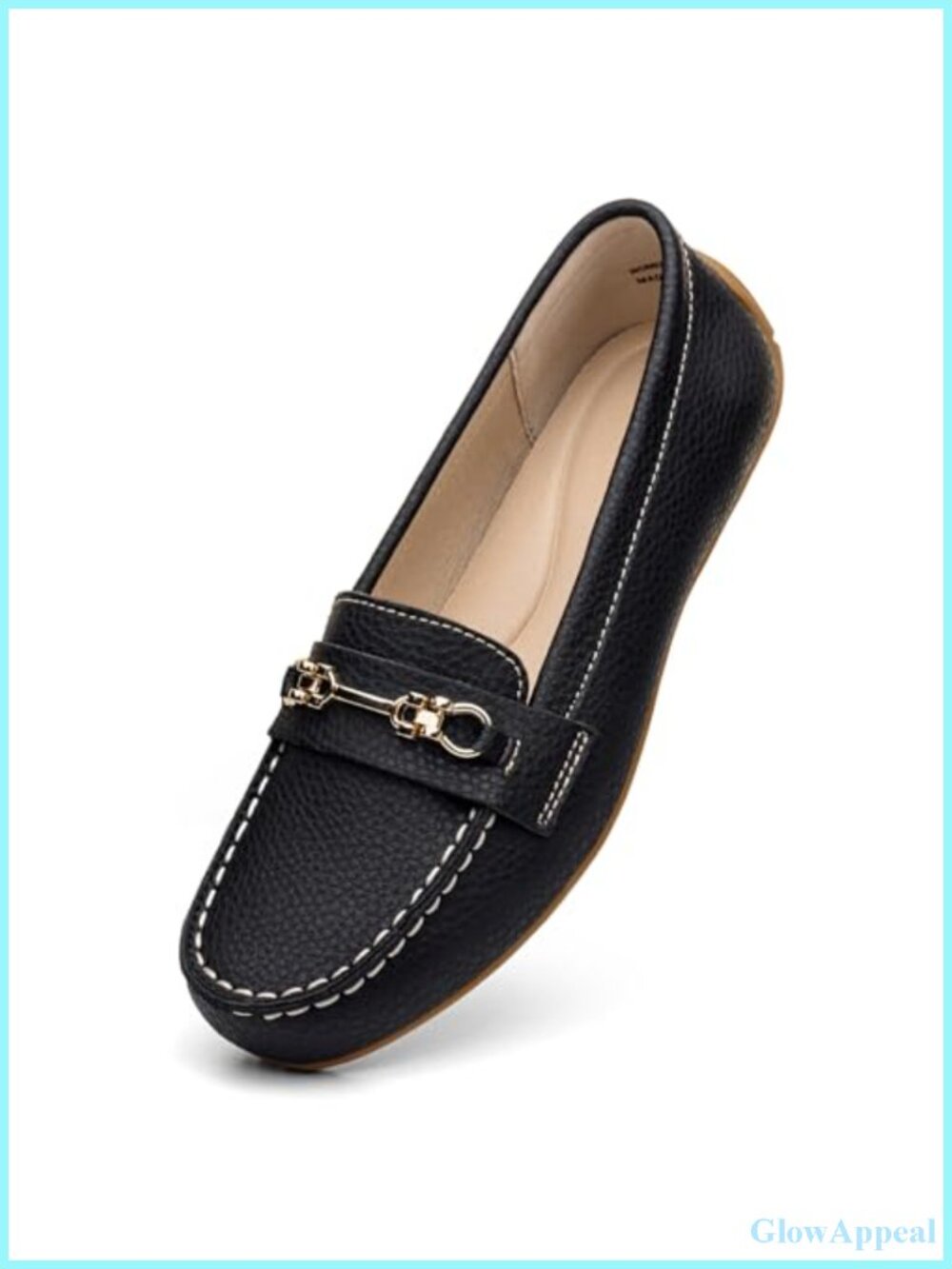 Women's Leather Loafers Slip On Comfortable Work Flats Driving Mocs